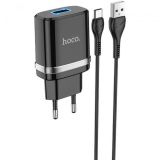 СЗУ-USB HOCO N1 2.4A 1 Usb + кабель Type-C Black