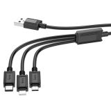 Usb-cable 3 in1 Micro USB/iPhone5/Type-C HOCO X74 2A 1m (круглый) Black