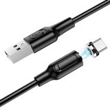 Usb-cable Type-C BOROFONE BX41 Amiable 3A 1m (круглый,magnetic) Black
