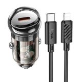 АЗУ-Type-C HOCO Z53 PD30W+QC3.0 (1Type-C) + кабель Type-C-Lightning Black