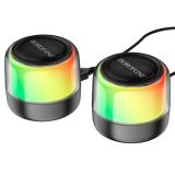 Портативная колонка 2 in 1 BOROFONE BP12 LED (Bluetooth 5.2) Black