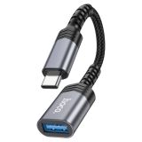Переходник HOCO UA24 OTG Type-C-USB2.0 Grey