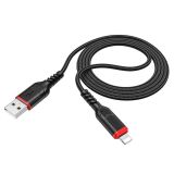 Usb-cable iPhone 5 HOCO X59 2.4A 1m (круглый,тканевый) Black
