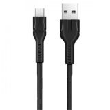 Usb-cable Micro USB HOCO U31 Benay 2.4A 1.2m (круглый, тканевый) Black