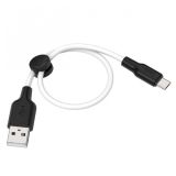 Usb-cable Micro USB HOCO X21 Plus Silicone 2.4A 0.25m (круглый) Black/white