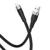 Usb-cable iPhone 5 HOCO X53 "Angel" 2,4A 1m (плоский,метал.коннект) Black