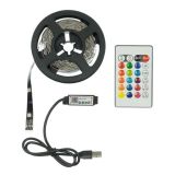 LED стрічка USB RGB 5V, IP 20, 3м, з Bluetooth та пультом, на самоклейці (М) - Ціна Тижня!
