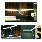 LED настольная USB лампа гибкая, двойная, 1 аккумулятор + прищепкой белая (М) - Цена Недели!
