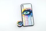 Чехол Xiaomi Redmi 7 Silicon Glass Print (M19) + popsocket "Акционная цена"