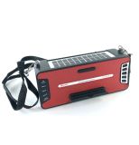 Радіоприймач Golon RX-S2618BTS (Bluetooth, USB, microSD. Сонячна батарея, ліхтарик) Red