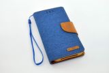 Чехол-книжка 4you Canvas 3,5"- 4" dark blue/brown универсальная "Акционная цена"