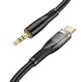 Перехідник HOCO UPA25 Type-C - Jack 3.5 plug AUX 1m Black
