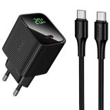 МЗП-Type-C HOCO CS82A PD20W (1Type-C) + кабель Type-C-Type-C Black