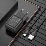 СЗУ-USB HOCO C96A 2.1A 1 Usb + кабель Type-C (блистер) Black