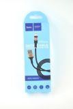 Usb-cable iPhone 5 HOCO X26 Xpress 2.4A 1m ( круглий, тканинний ) Black / gold