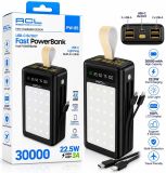 Power Bank 30000mAh ACL PW-85 22.5W (LCD-дисплей, LED-ліхтар, 4usb+type c) black (А) - Ціна Тижня!