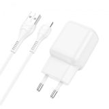 СЗУ-USB HOCO C96A 2.1A 1 Usb + кабель iPhone 5 (блистер) White