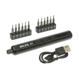 Отвертка аккумуляторная Relife E1 Carbon c LED подсветкой (12 бит, USB-Type- C) (M) 
