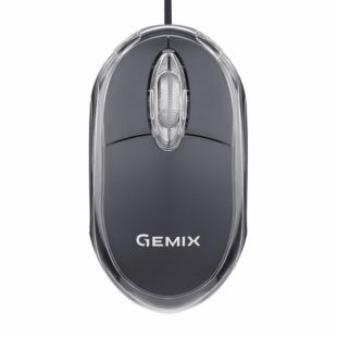 Мышь проводная Gemix GM-105 (с прозрачной вставкой) Black