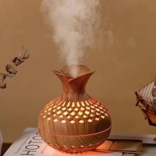 Увлажнитель воздуха (X-35) FLOWER HUMIDIFIER Brown (ночник, 2 реж, подс 300мл, USB-DS-5V)