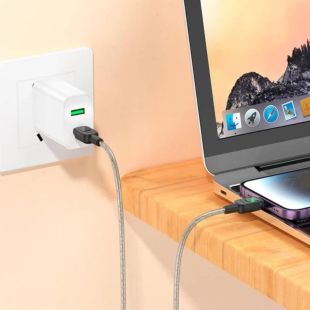 Cable Type-C/iPhone 5 HOCO U124 (круглый) Black
