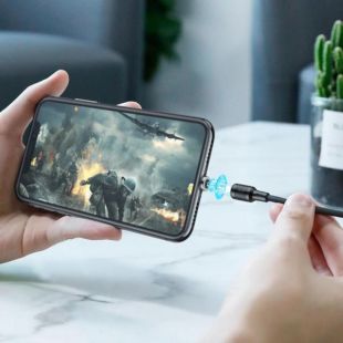 Usb - cable iPhone 5 HOCO X52 Sereno magnetic 2.4A 1m ( круглий ) Black
