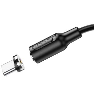 Usb-cable Type-C BOROFONE BX41 Amiable 3A 1m (круглый,magnetic) Black