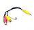 Кабель 3.5mm папа/3RCA мама 0.15m черный