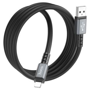 Usb-cable iPhone 5 HOCO X85 2.4A 1m (круглый) Black