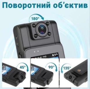 Боди-камера Law enforcement (KAR82) ART-0714 на прищепке (1.54", SD, ночная съемка, 180°)