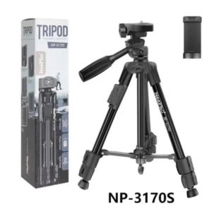 Штатив NeePho NP-3170S (не съемная площадка+держатель/BT-пульт/40-105см) Black