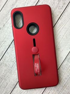 Чехол Xiaomi Redmi Note 6/6Pro Silicon + Plastic Finger Ring Stand red "Спец предложение!"