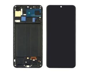 LCD Samsung A30/A305 (2019) с черным тачскрином + корпусная рамка OLED (М) 