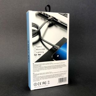 Usb-cable iPhone 5 4you Merla (2A, silicon, черный, премиум упаковка)