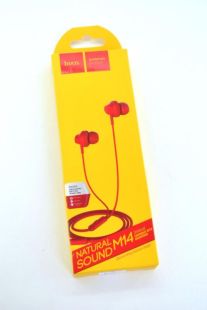 Гарнитура HOCO M14 (микрофон,круглый шнур) Red