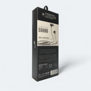 Гарнитура 4you NOVA (3D Sound, Metal, силиконовый шнур) black