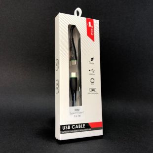 Cable Type-C/Type-C 4you Elbe (3A, silicon) Black (от10шт - 10%)