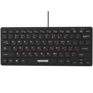 Клавіатура дротова Maxxter KBM-C01B-UA (USB, mini) Black