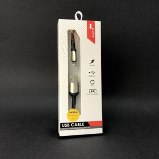 Usb-cable iPhone 5 4you Humber (3A, ткань, черный)