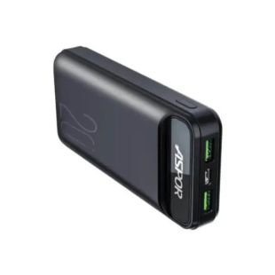 Power Bank 20000mAh Aspor A396 (22.5W/PD/QC4.0) Black (12міс гарантія)