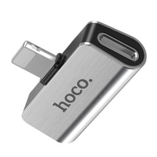 Переходник HOCO LS24 Lightning to Lightning 2in1 Silver