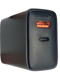 CЗУ 4you A52 (PD 22.5W, Fast Charger QC 3.0, 5V/3A, 9V/12V-1.5A, 2 выхода) black+ кабель Type C-Type