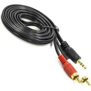 Кабель 3.5mm папа/2RCA папа 5m черный