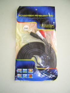 Кабель 3.5mm папа/2RCA папа 5m черный