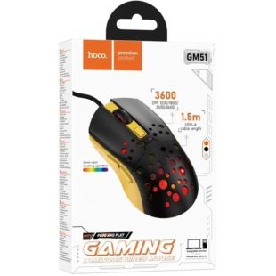 Миша провідна HOCO GM51 Black/yellow