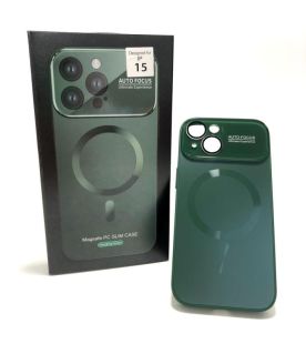 Чохол iPhone 15Pro Silicon Case Glass Slim with Magsafe Gangling Green