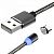 Usb-cable Type-C Aspor-360Pro magnetic 2.4A 1m (круглый,ткань + пластик,метал.коннек) Black