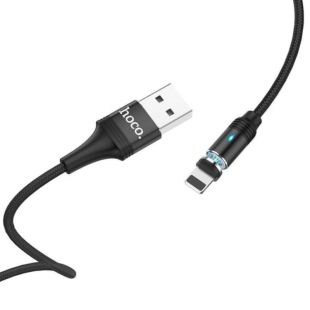 Usb-cable iPhone 5 HOCO U76 Fresh magnetic 2.4А 1.2m (круглый) Black