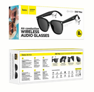 Окуляри сонцезахисні Hoco DI87 Max з Bluetooth-аудіо black (M) - Ціна Тижня!