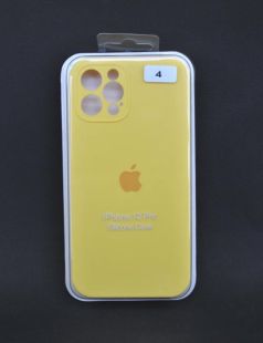 Чехол iPhone 12 Silicon Case original FULL Camera №4 yellow (4you) "Акционная цена"